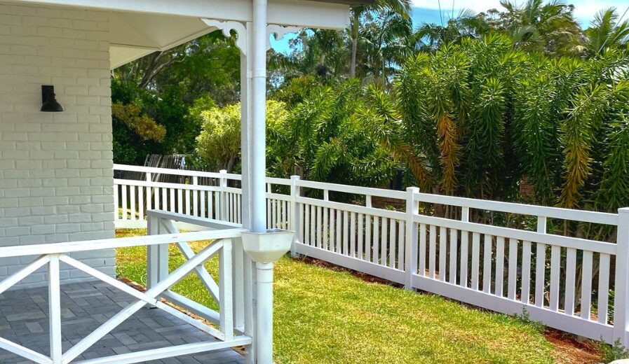 Queensland Fencing Specialists white residential fencing project completed in Queensland