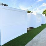 Lady Jane full privacy fence gallery with stepped panel layout by Queensland Fencing Specialists